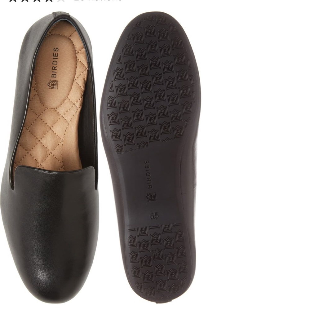 Birdies Black Leather Loafers